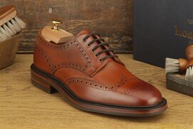Loake Chester Mahogany Size UK 8 Goodyear Welted Rubber...