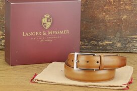 Langer & Messmer Mens Belt Granada Tan 36