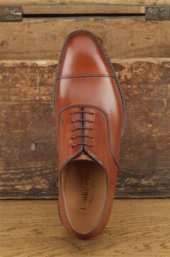 Loake Aldwych Mahogany Goodyear Welted Rubber Soles Wide Fit