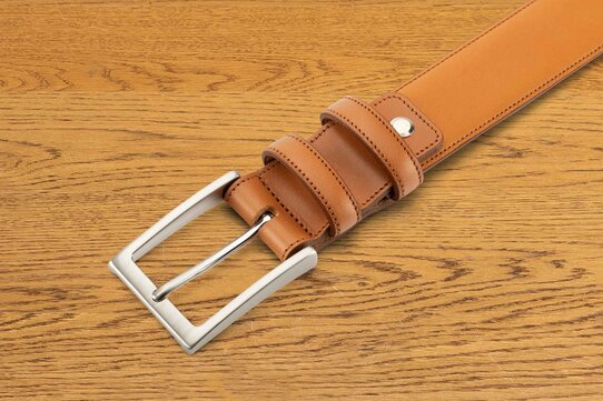 Langer & Messmer Mens Belt Heidelberg Light Brown 36