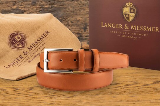 Langer & Messmer Mens Belt Heidelberg Chestnut 40