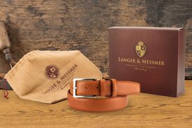 Langer & Messmer Mens Belt Heidelberg Chestnut 40