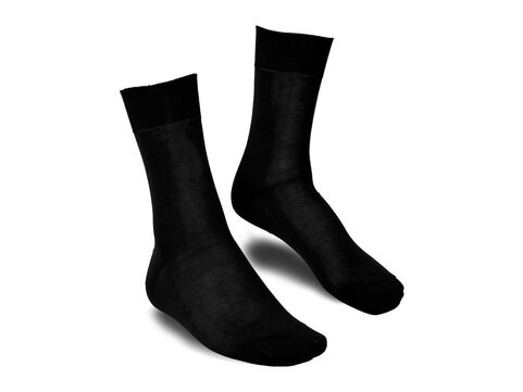 Langer & Messmer Calf-Length Socks Filoscozia Black UK Size 8-9