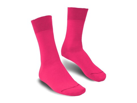 Langer & Messmer Mens Cotton Calf-Length Socks Pink UK Size 10.5-11